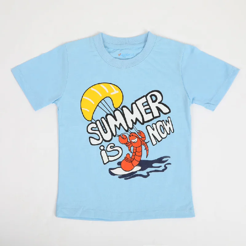 Boys Half Sleeves T-Shirt - Light Blue