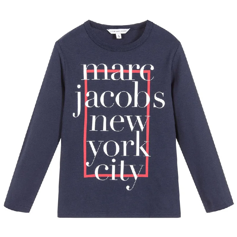 Marc Jacobs Boys Navy Blue 'New York City' T-shirt