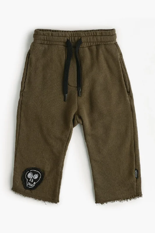 Nununu Skull Patch Smart Kids Pants - Olive