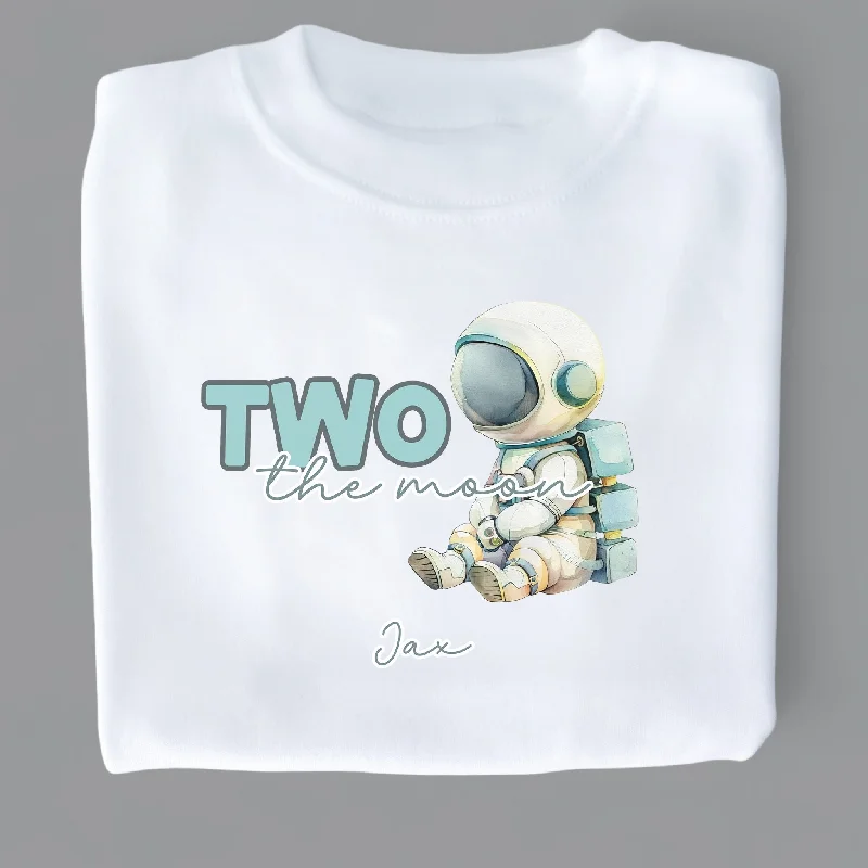 Two the Moon Birthday Personalised White T-Shirt