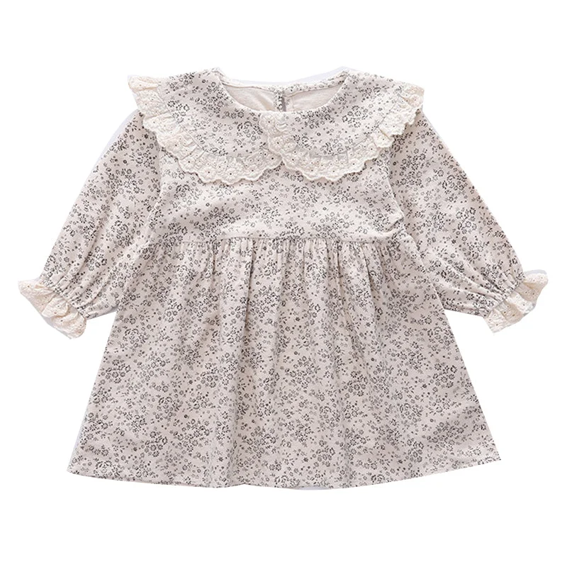 Baby Kid Girls Flower Print Dresses Wholesale 23010715
